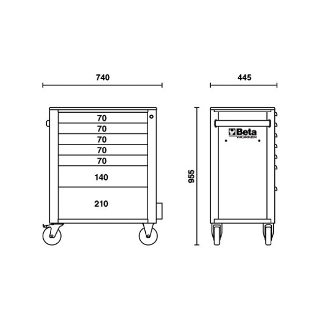 Vendita online Carrello 7 cassetti con 235 utensili BW 2400S 7/I-S